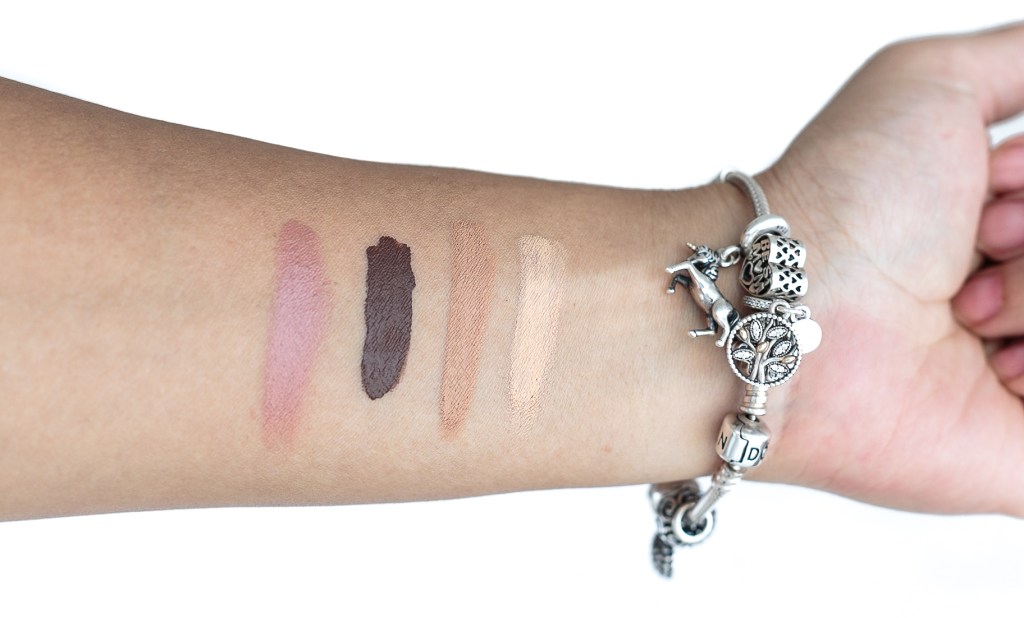 Manasi 7 review - swatches of chamoisee, jamoca, beechwood, sarcoline