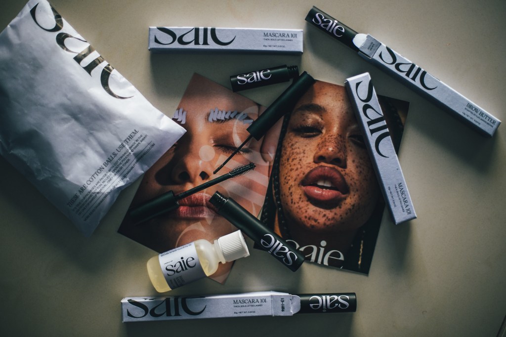 Saie Beauty review, Saie mascara 101 review, Saie Brow butter review, Saie Slip cover review, Saie Slip Cover Swatches